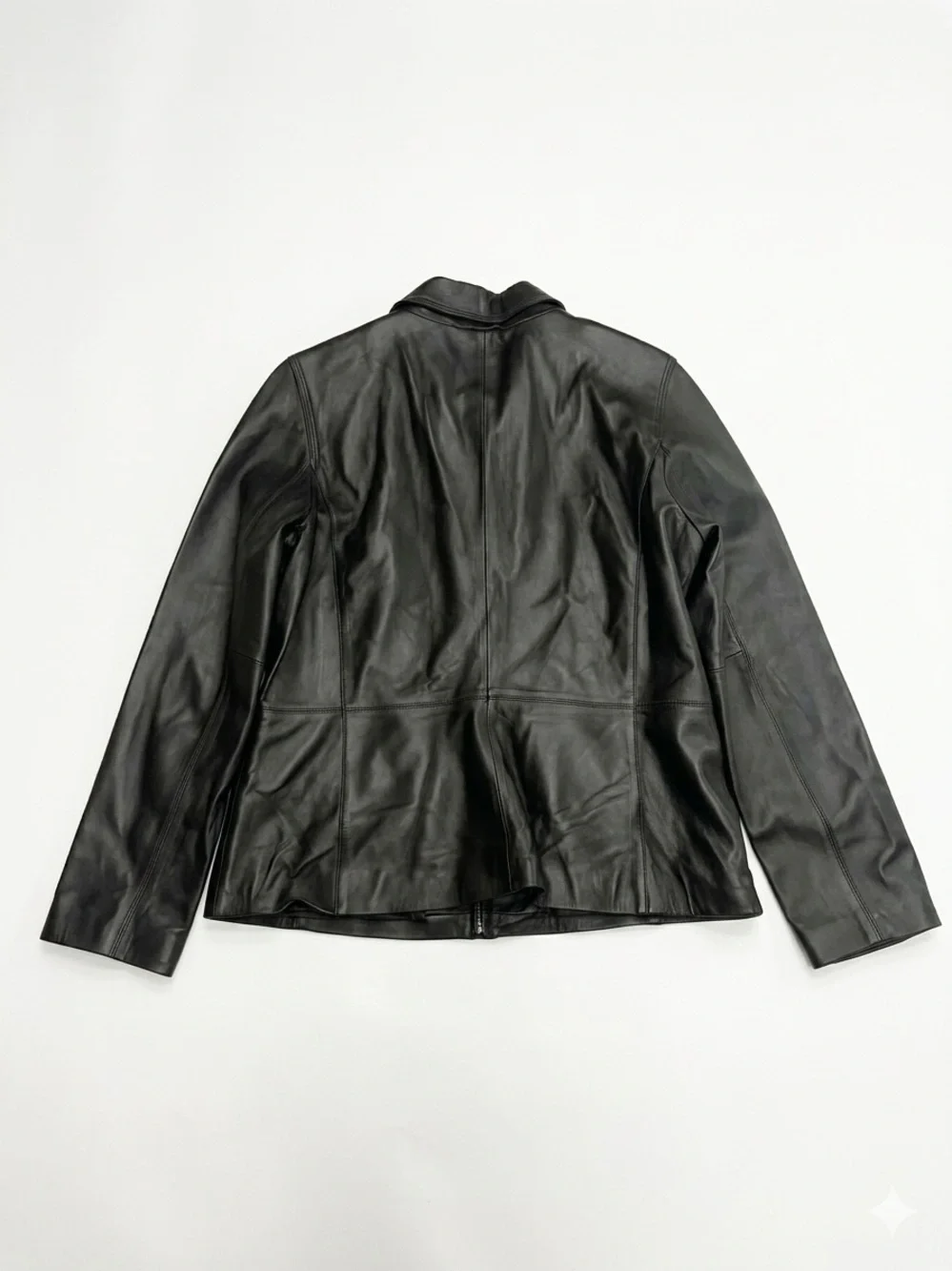 VTG Blassport Bill Blass 100% Genuine Dark Brown Leather Zip Up Jacket M / L